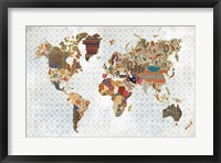 Framed Pattern World Map Geo Background