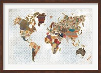 Framed Pattern World Map Geo Background