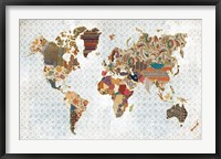 Framed Pattern World Map Geo Background