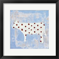 Framed Modern Americana Farm IV on Blue