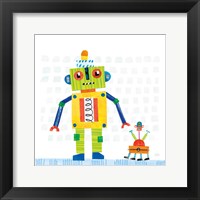 Framed 'Robot Party IV on Square Toys' border=