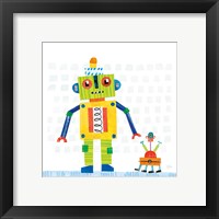 Framed 'Robot Party IV on Square Toys' border=