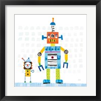 Framed 'Robot Party II on Square Toys' border=