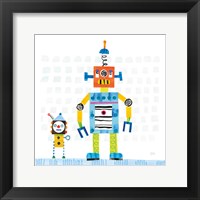 Framed 'Robot Party II on Square Toys' border=