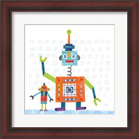 Framed 'Robot Party III on Square Toys' border=