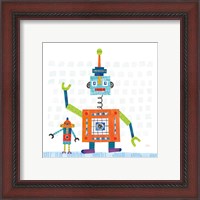 Framed 'Robot Party III on Square Toys' border=