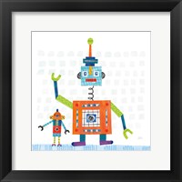 Robot Party III on Square Toys Framed Print