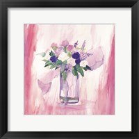 Framed 'Arrangement of Pink Flowers' border=