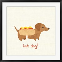 Framed Good Dogs Dachshund on Linen