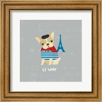 Framed Good Dogs French Bulldog Gray