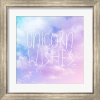 Framed 'Unicorn Wishes' border=