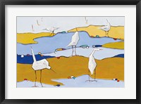 Framed Marsh Egrets VI Dark Sand