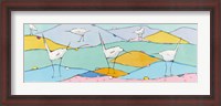 Framed Marsh Egrets I Pink Sand