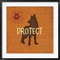 Framed Protect Dog