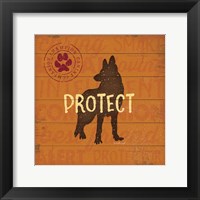 Protect Dog Framed Print