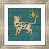 Framed 'Sassy Cat' border=
