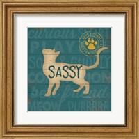 Framed 'Sassy Cat' border=