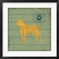 Framed Unconditional Love Dog