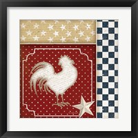 Framed 'Red White and Blue Rooster IV' border=