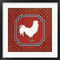 Framed Red White and Blue Rooster IX