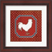 Framed Red White and Blue Rooster IX