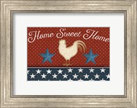 Framed Red White and Blue Rooster III
