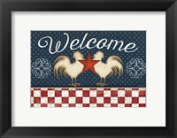 Framed Red White and Blue Rooster II