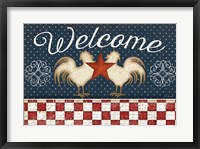 Framed Red White and Blue Rooster II