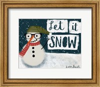 Framed Let It Snow Hipster Snowman