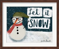 Framed Let It Snow Hipster Snowman