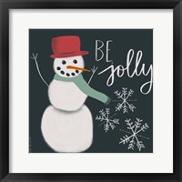 Jolly Snowman Framed Print