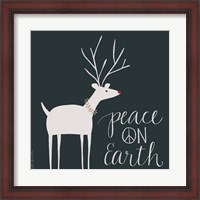 Framed Peace on Earth Reindeer