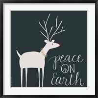Framed Peace on Earth Reindeer