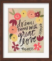 Framed Do Small Things Great Love