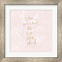 Framed 'She Wanted To - Blush Marble' border=