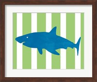 Framed 'Blue and Green Shark II' border=