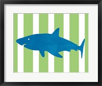 Framed 'Blue and Green Shark II' border=