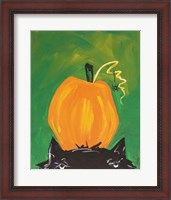 Framed Cat and Pumpkin