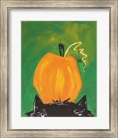 Framed Cat and Pumpkin