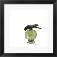 Framed Crystal Ball Raven