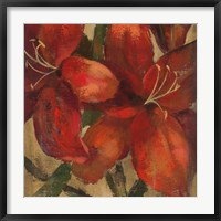 Framed Vivid Red Lily on Gold Crop