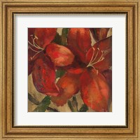 Framed Vivid Red Lily on Gold Crop