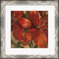 Framed Vivid Red Lily on Gold Crop