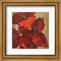 Framed Vivid Red Gladiola on Gold Crop