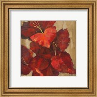 Framed 'Vivid Red Gladiola on Gold Crop' border=