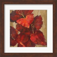 Framed Vivid Red Gladiola on Gold Crop