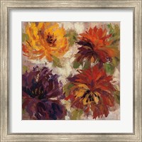 Framed Fiery Dahlias I