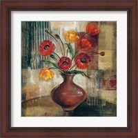 Framed 'Poppies in a Copper Vase I' border=