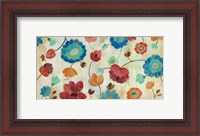 Framed Coral and Teal Garden III
