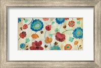 Framed Coral and Teal Garden III